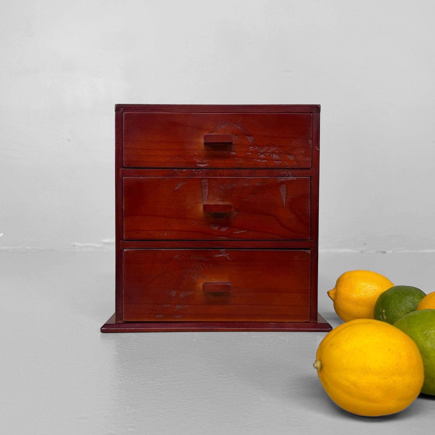 Japanese Wooden Three-Drawer Chest, 1970s