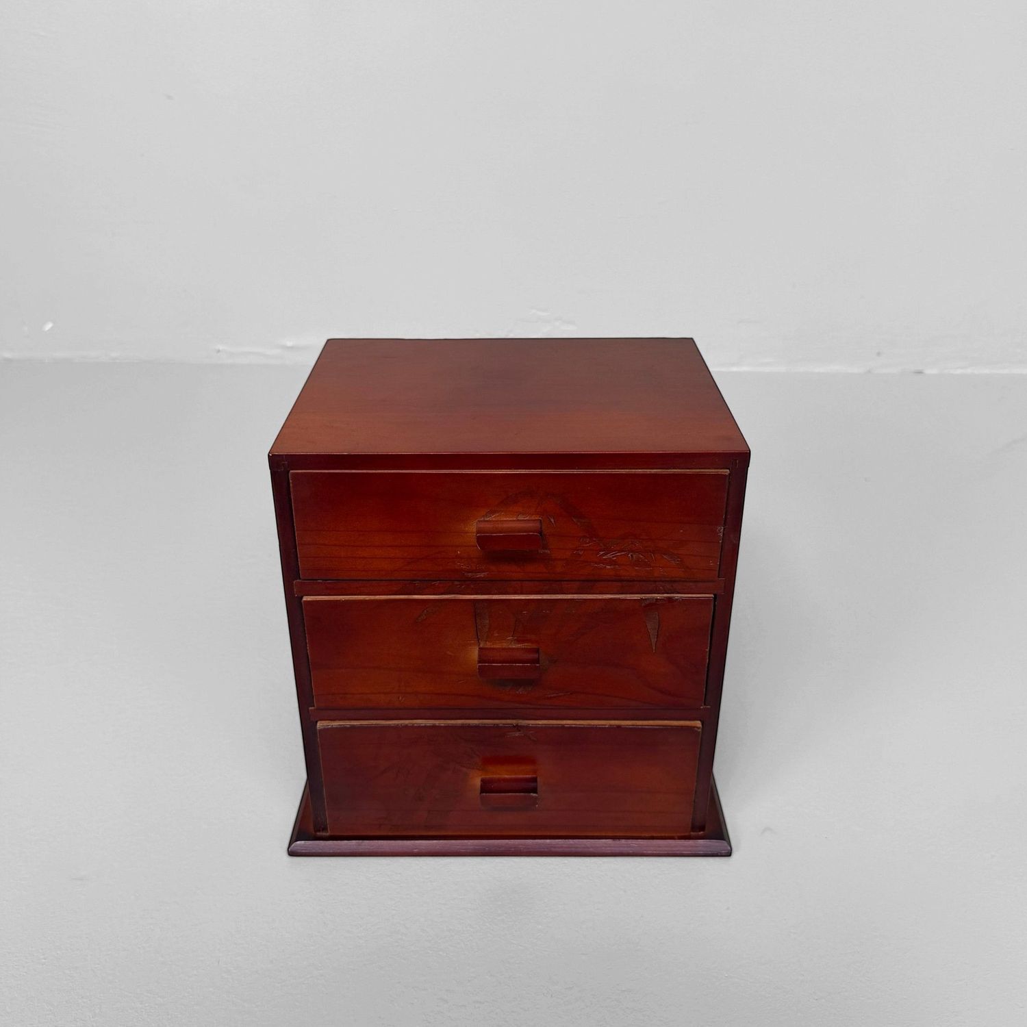 Japanese Wooden Three-Drawer Chest, 1970s