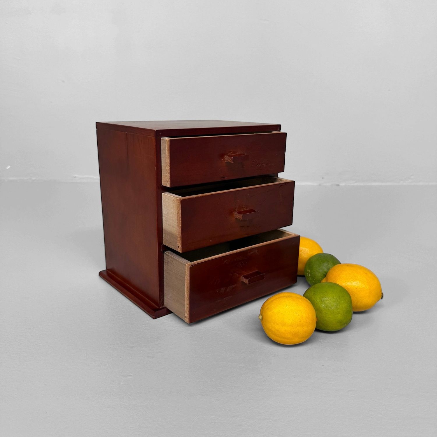 Japanese Wooden Three-Drawer Chest, 1970s