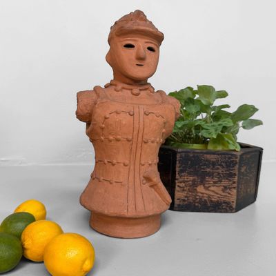Japanese Terracotta Haniwa Warrior in Tankō Armour, circa 1950