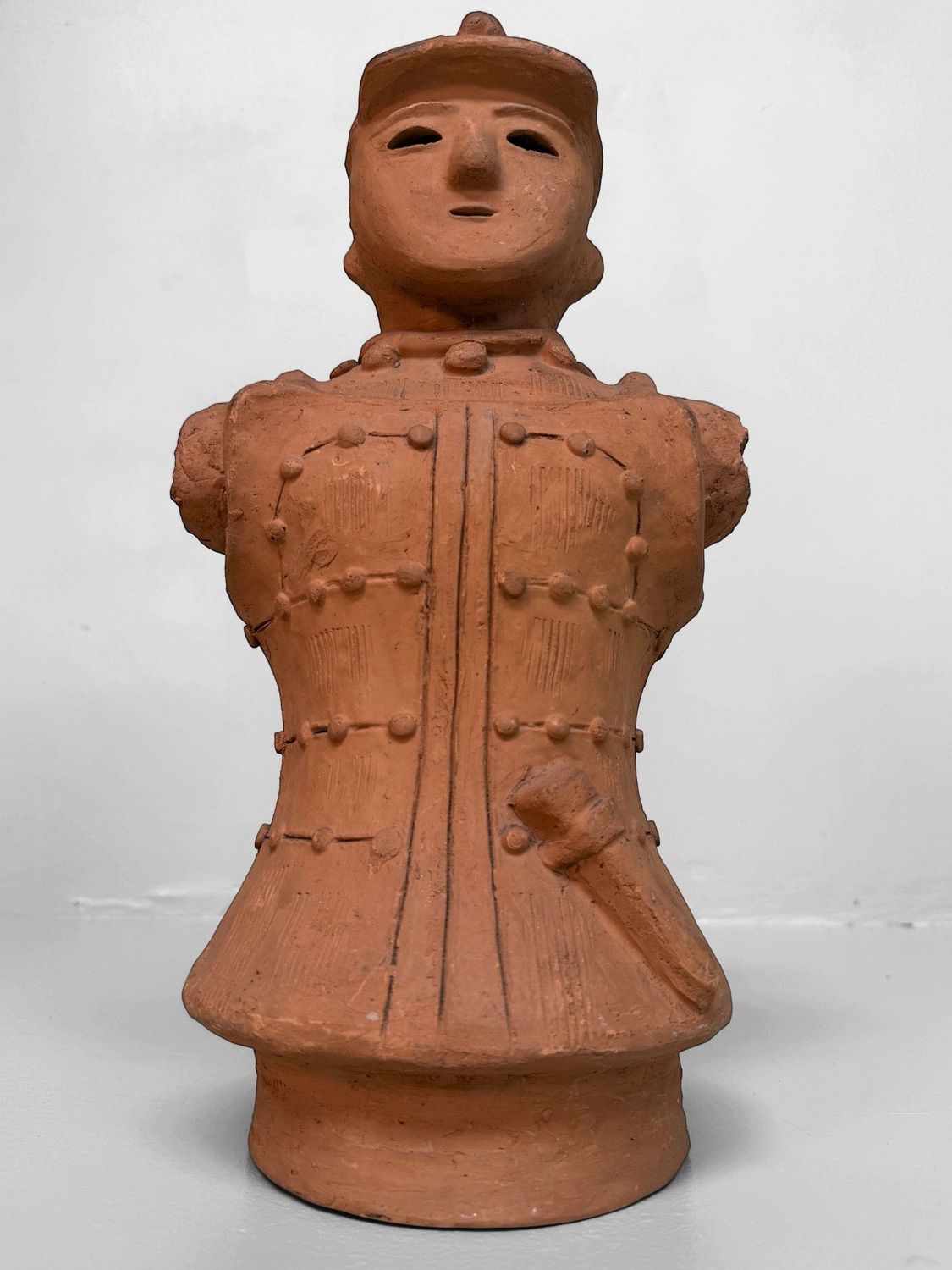 Japanese Terracotta Haniwa Warrior in Tankō Armour, circa 1950
