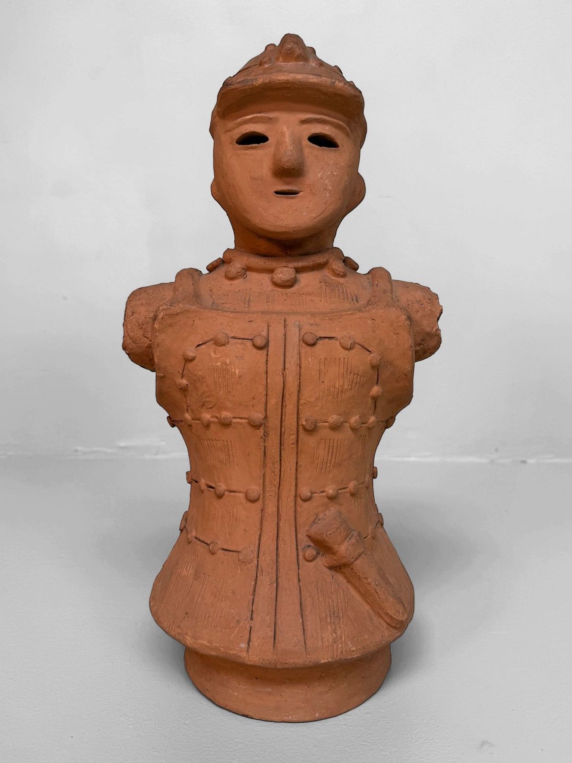 Japanese Terracotta Haniwa Warrior in Tankō Armour, circa 1950