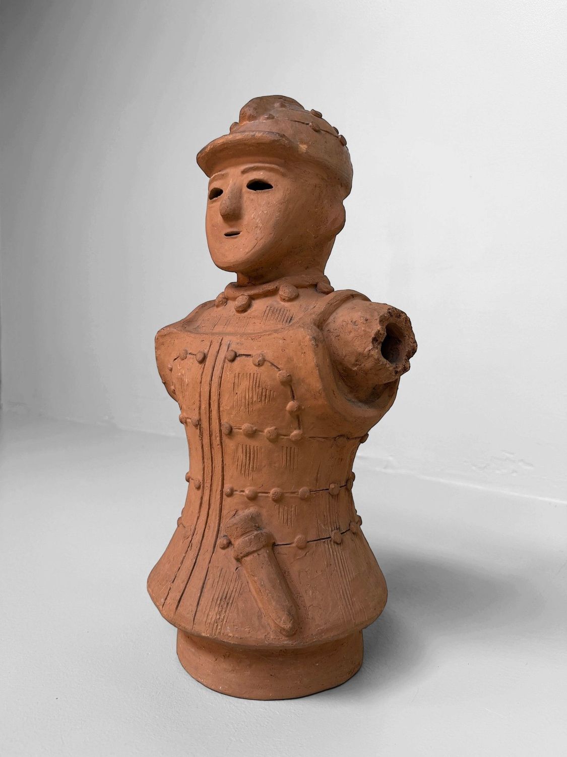 Japanese Terracotta Haniwa Warrior in Tankō Armour, circa 1950