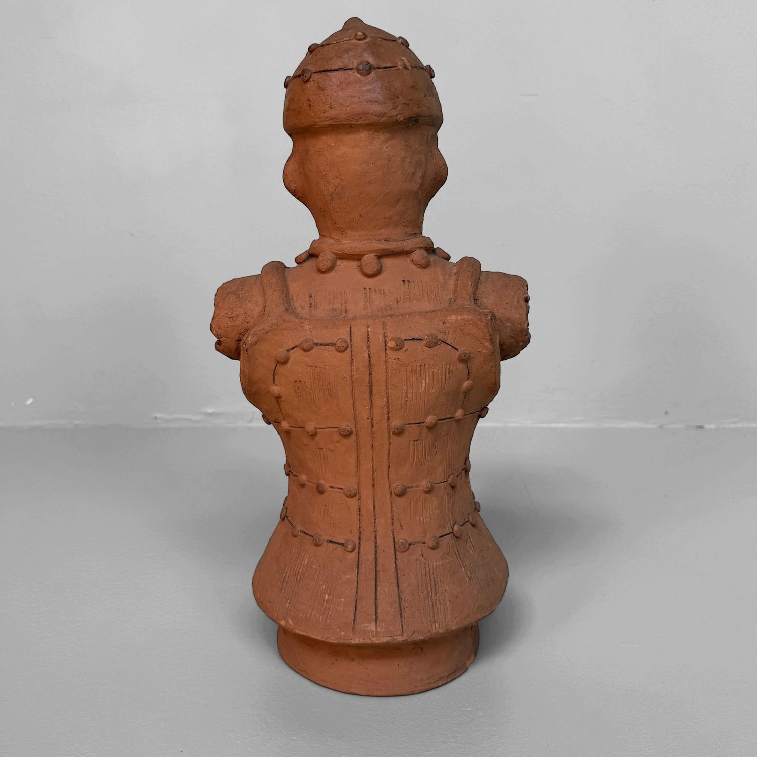 Japanese Terracotta Haniwa Warrior in Tankō Armour, circa 1950