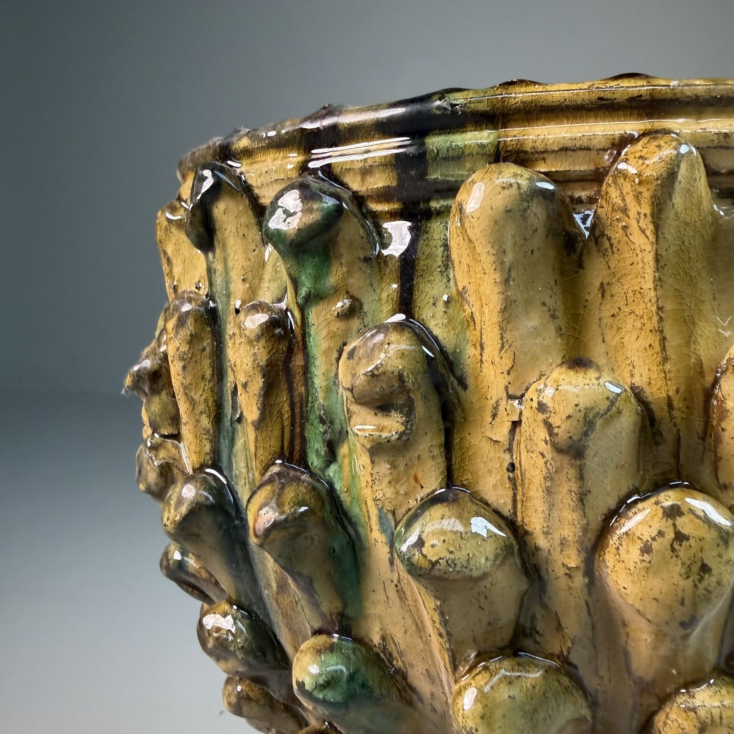 Ceramic Plant Stand by Rocco Condurso – 1970s-1980s, Italy