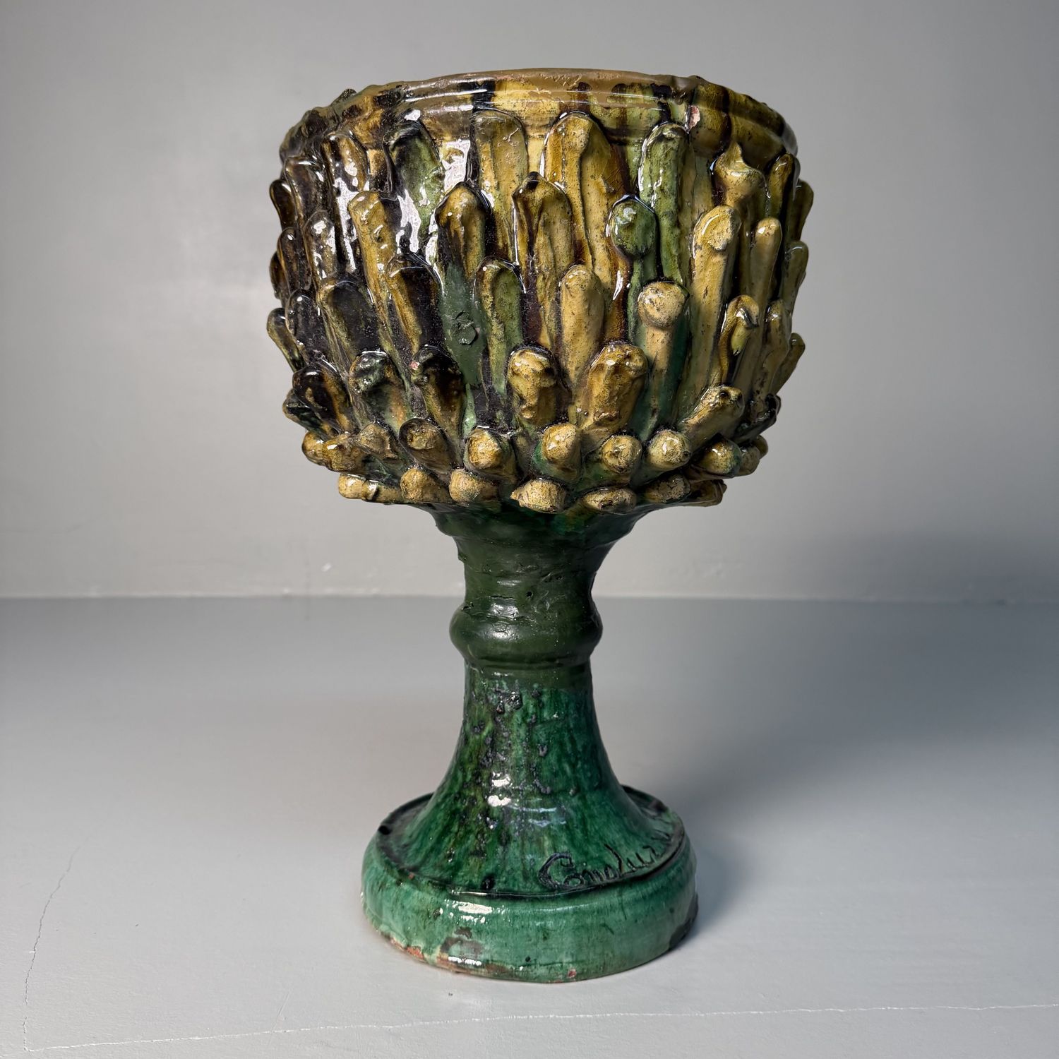 Ceramic Plant Stand by Rocco Condurso – 1970s-1980s, Italy