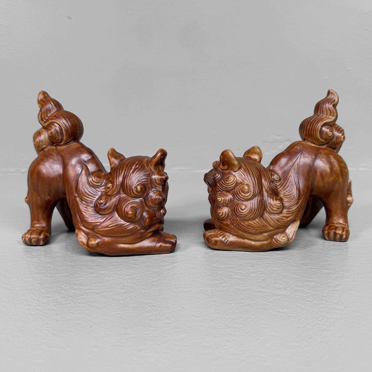 Set of Japanese Ceramic Shisa Figures, circa 1980