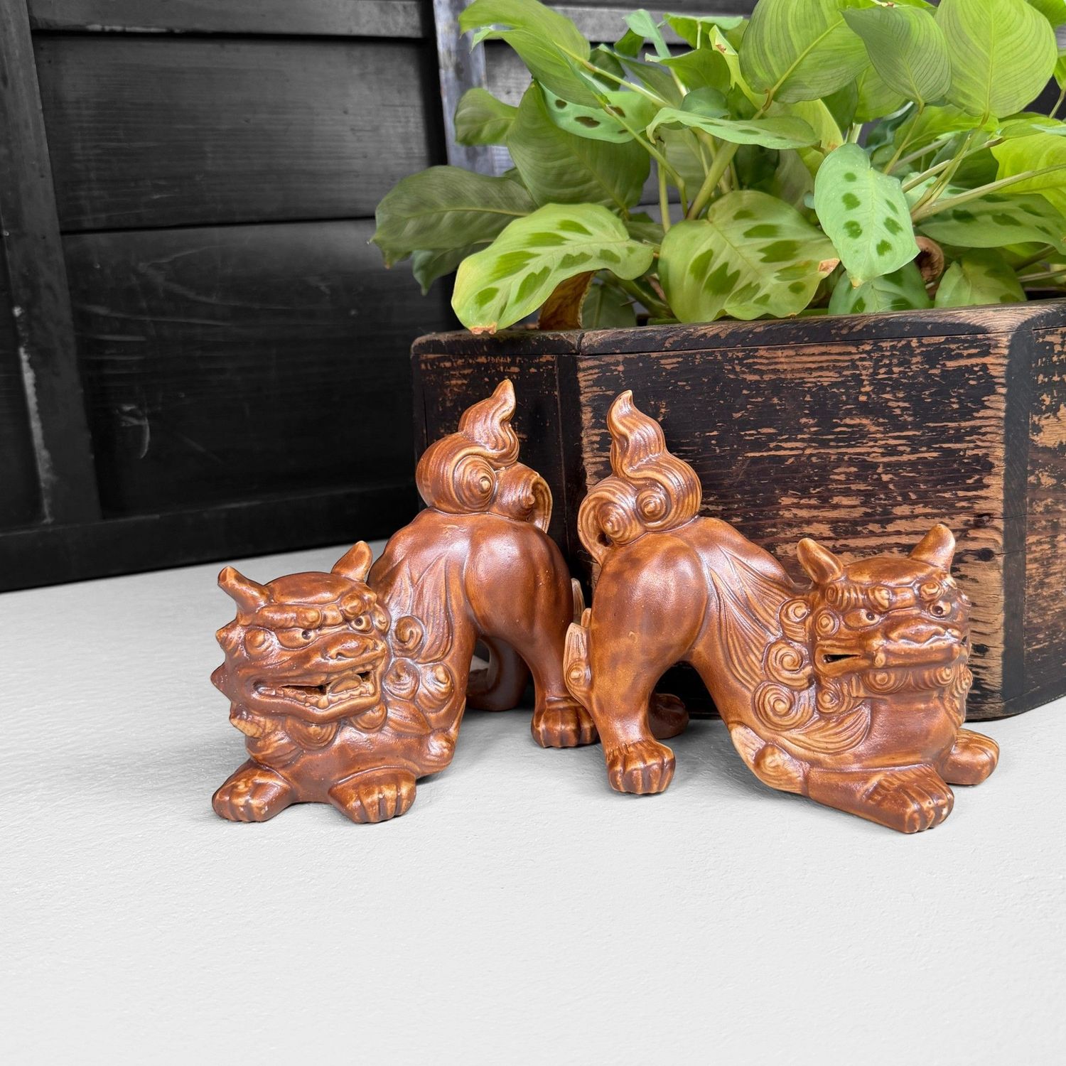 Set of Japanese Ceramic Shisa Figures, circa 1980