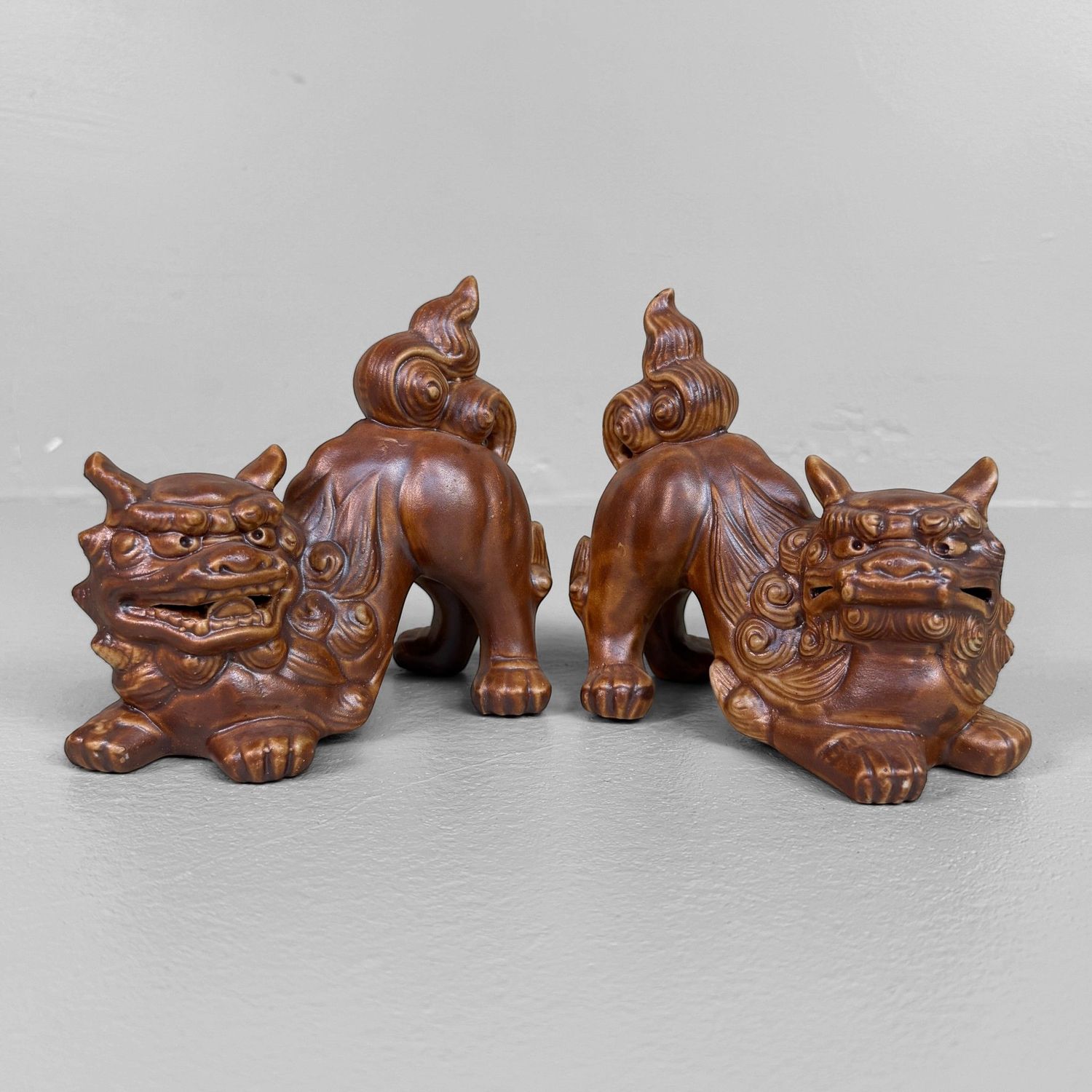 Set of Japanese Ceramic Shisa Figures, circa 1980