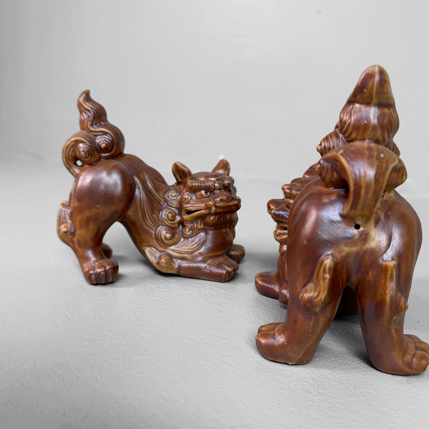 Set of Japanese Ceramic Shisa Figures, circa 1980