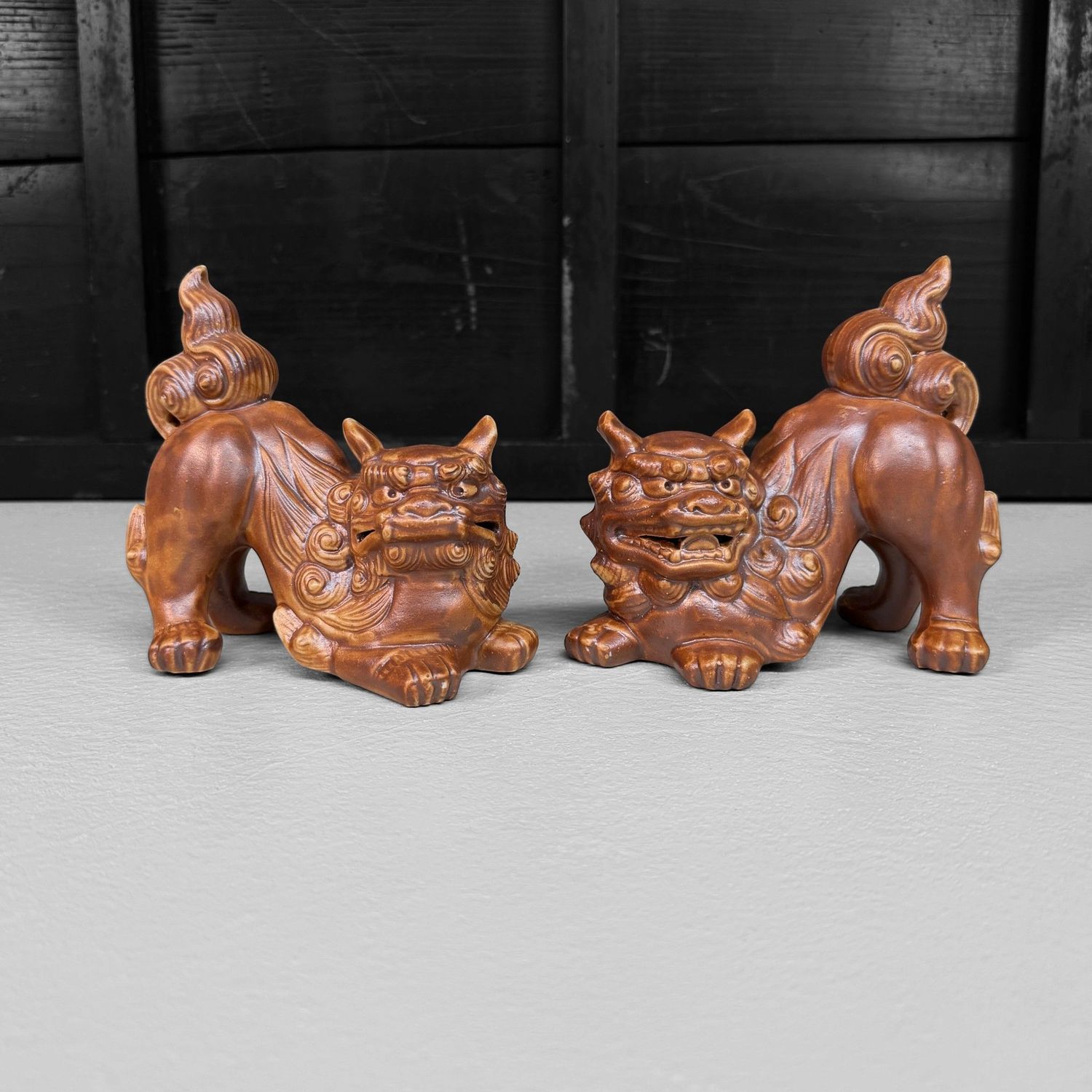 Set of Japanese Ceramic Shisa Figures, circa 1980