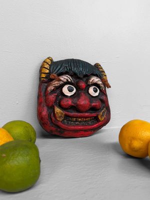 Japanese Ceramic Oni Mask, circa 1970