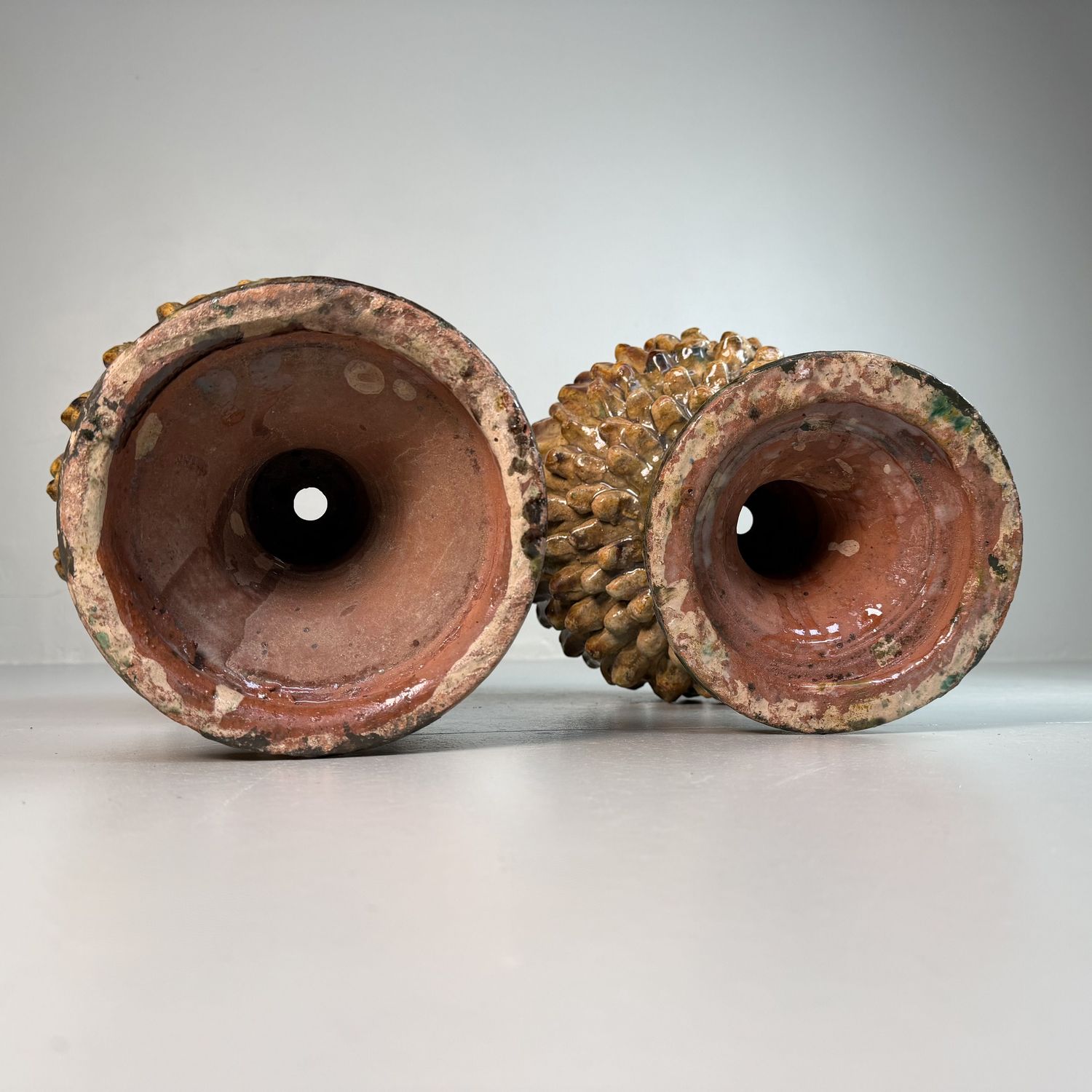 Set of Two Ceramic Plant Stands by Rocco Condurso, 1980s, Italy