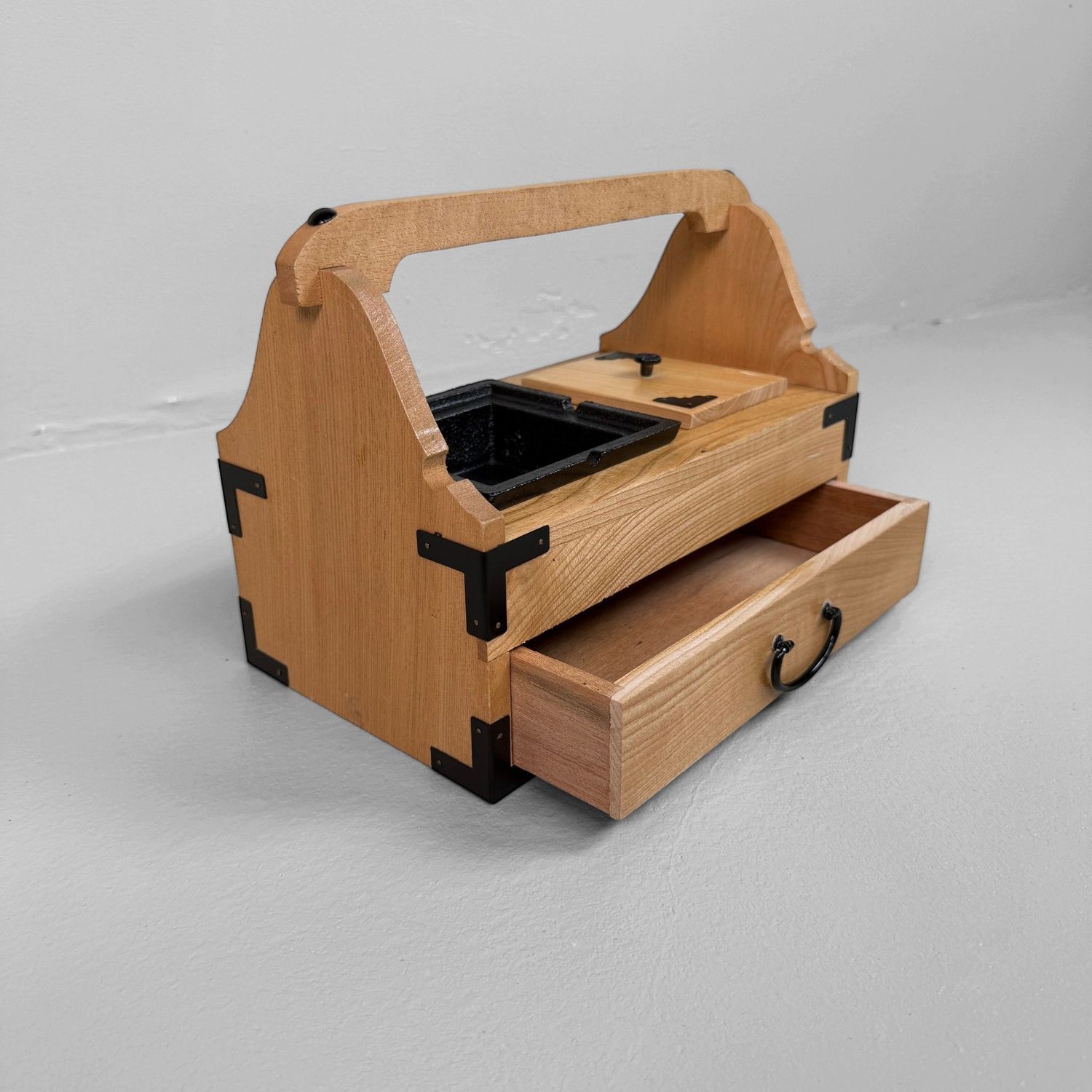 Japanese Wooden Tabako-bon, circa 1980