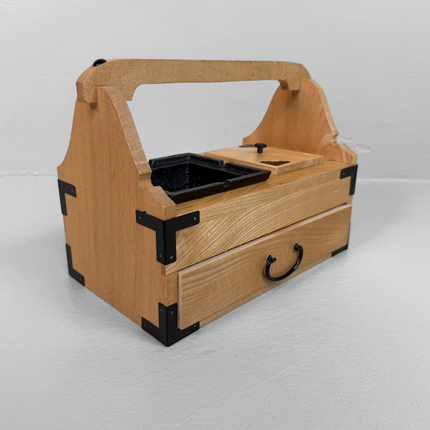 Japanese Wooden Tabako-bon, circa 1980