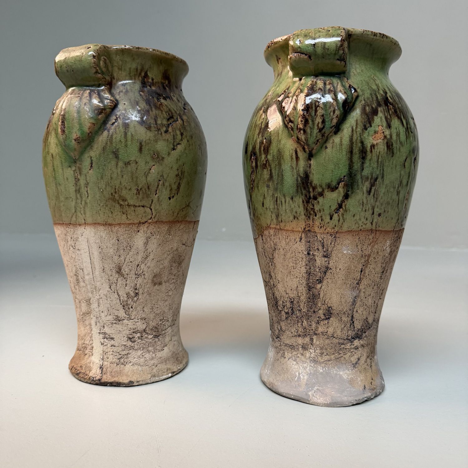 Pair of Vintage Ceramic Vases – 1950s, Calabria, Italy