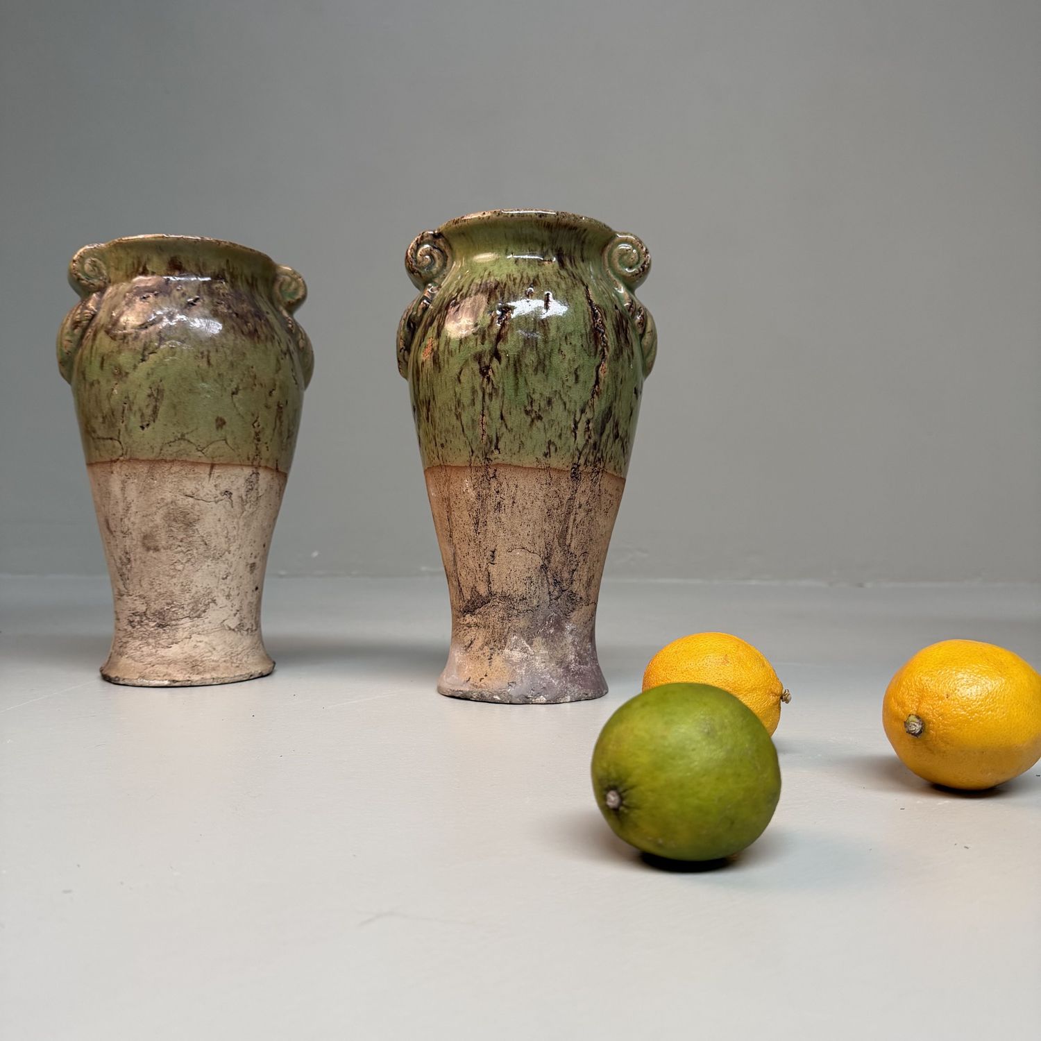 Pair of Vintage Ceramic Vases – 1950s, Calabria, Italy