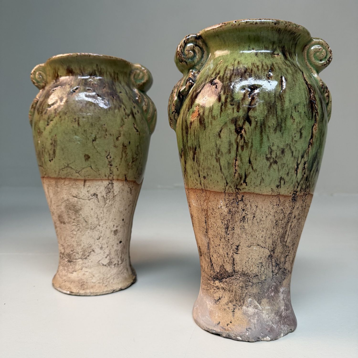 Pair of Vintage Ceramic Vases – 1950s, Calabria, Italy