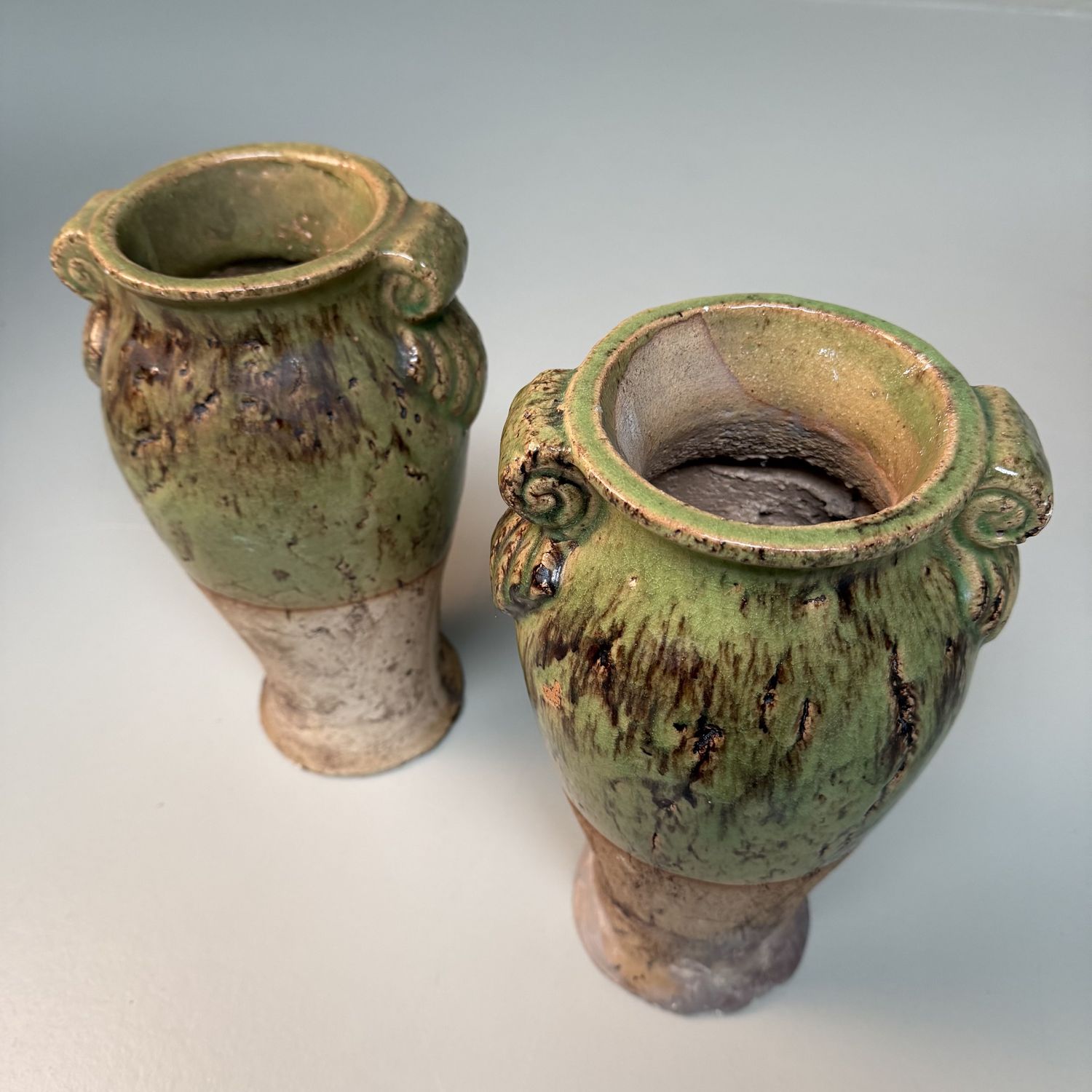 Pair of Vintage Ceramic Vases – 1950s, Calabria, Italy