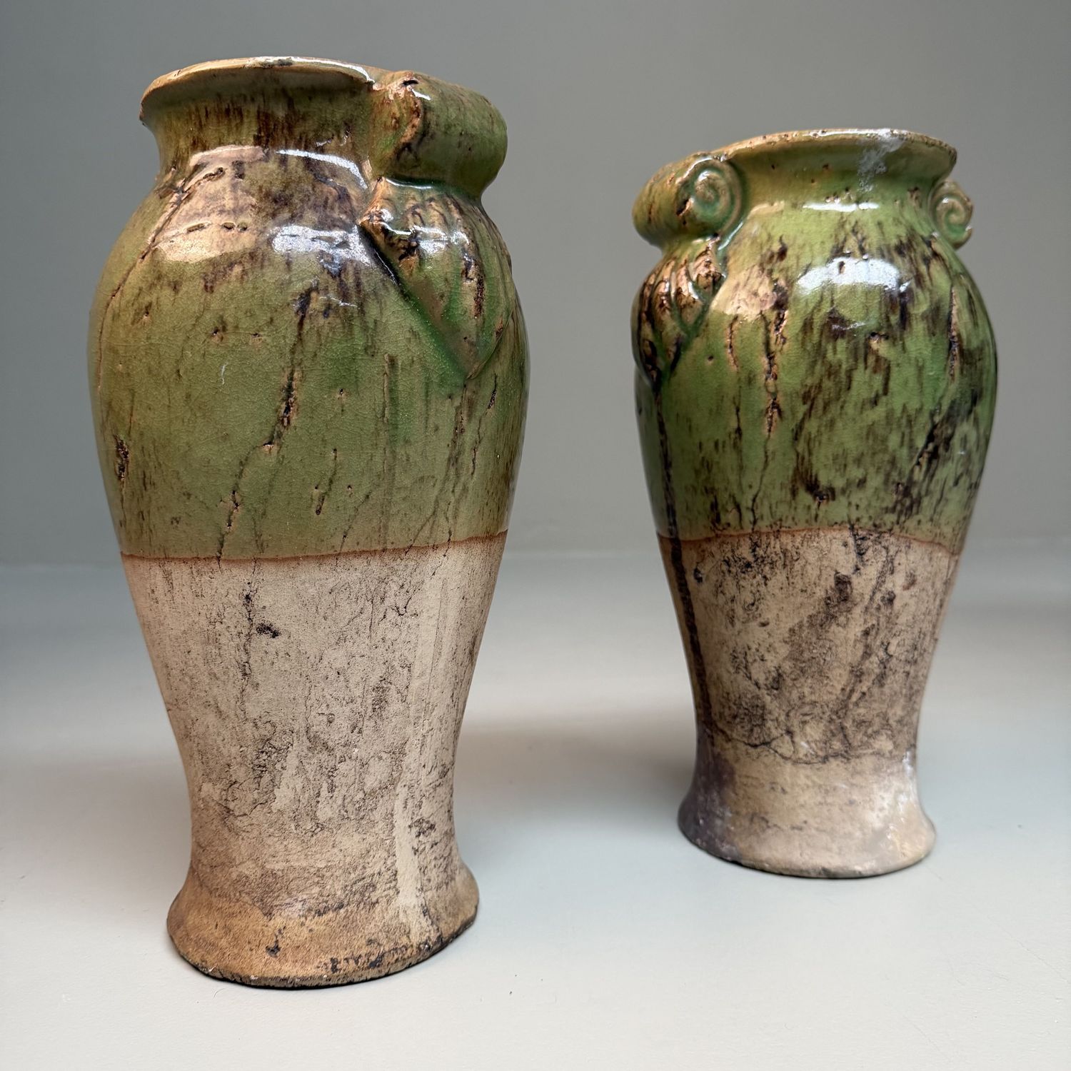 Pair of Vintage Ceramic Vases – 1950s, Calabria, Italy
