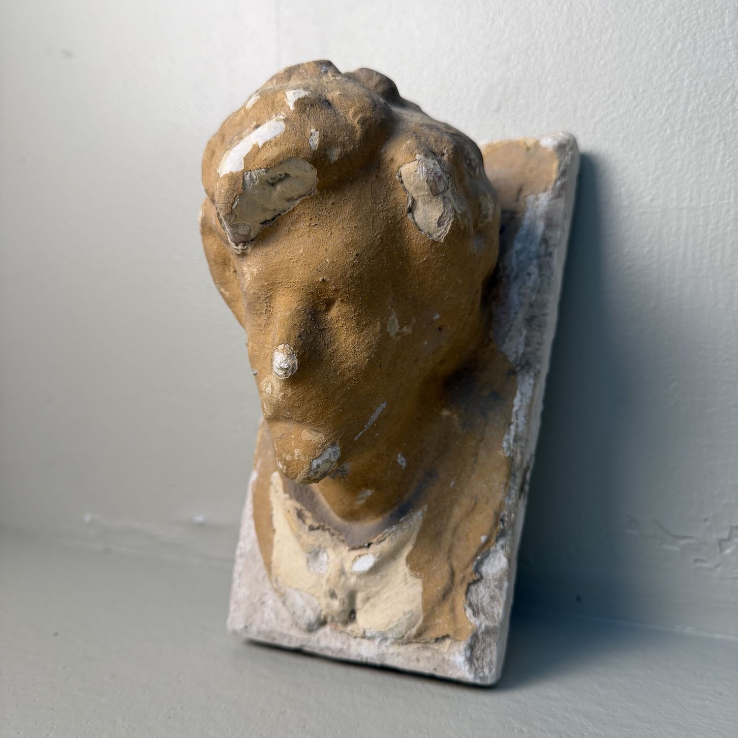 Historic Architectural Ornament with Male Head, c. 1900, Kingdom of Hungary