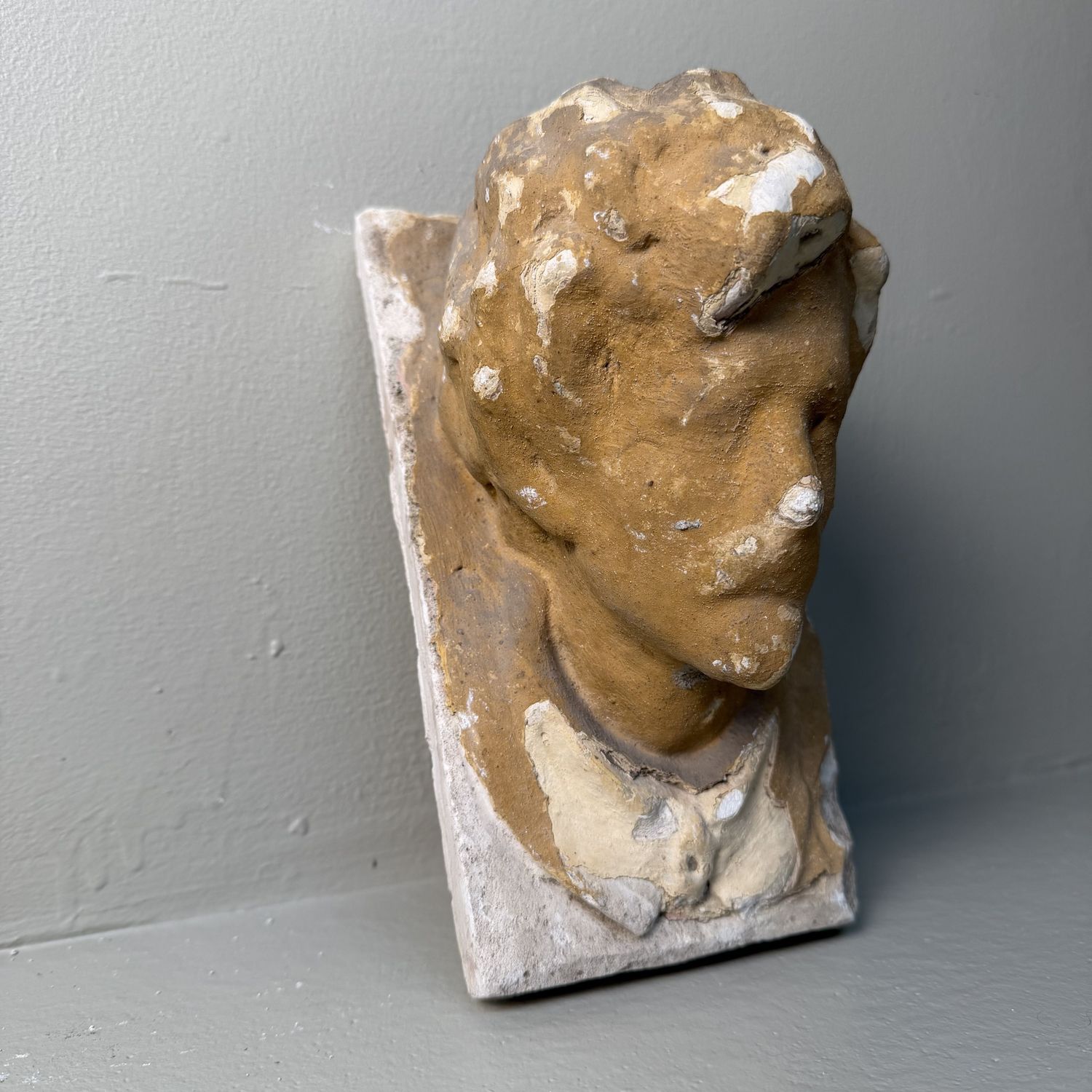Historic Architectural Ornament with Male Head, c. 1900, Kingdom of Hungary