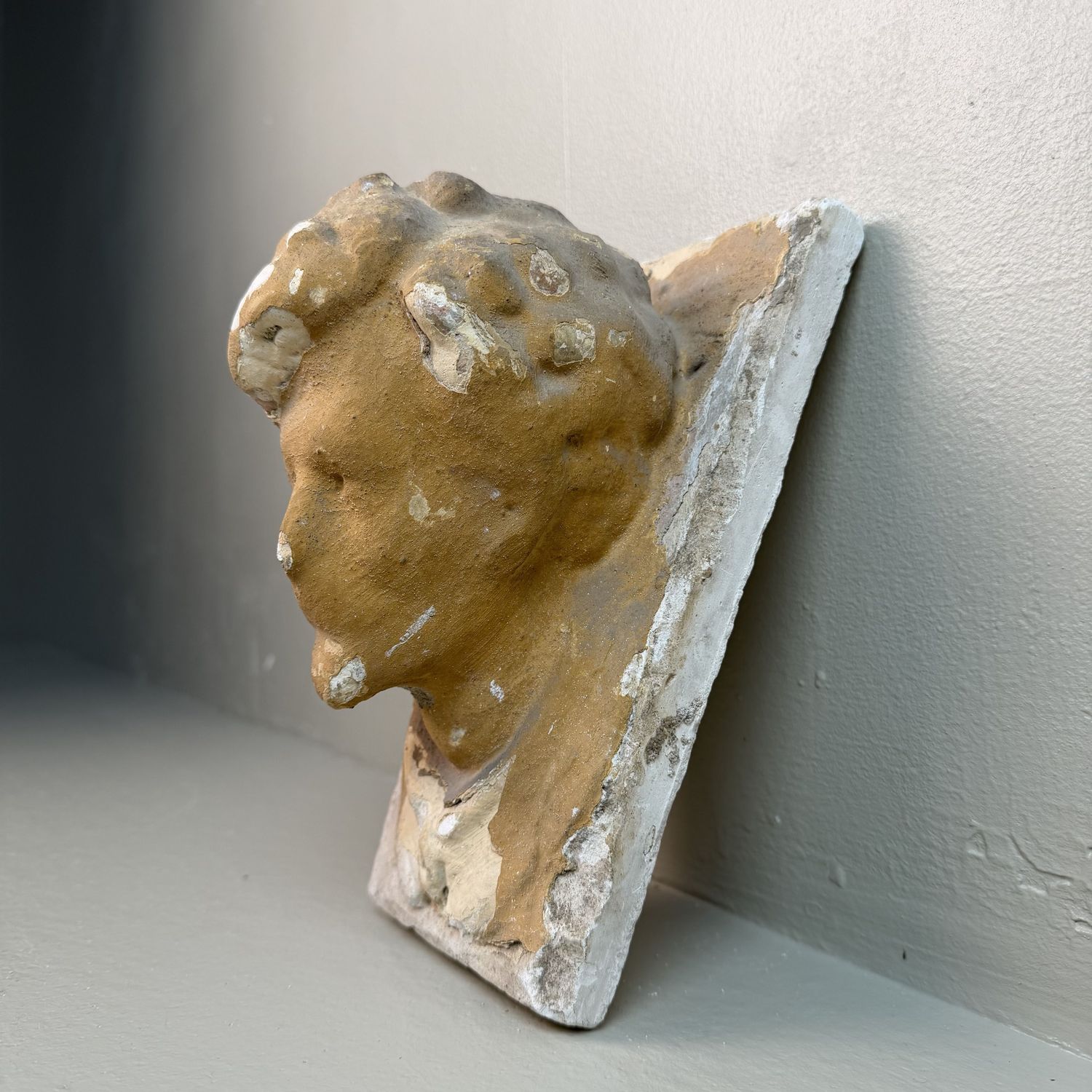 Historic Architectural Ornament with Male Head, c. 1900, Kingdom of Hungary