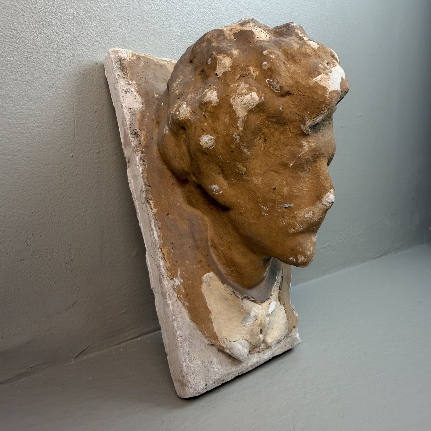 Historic Architectural Ornament with Male Head, c. 1900, Kingdom of Hungary