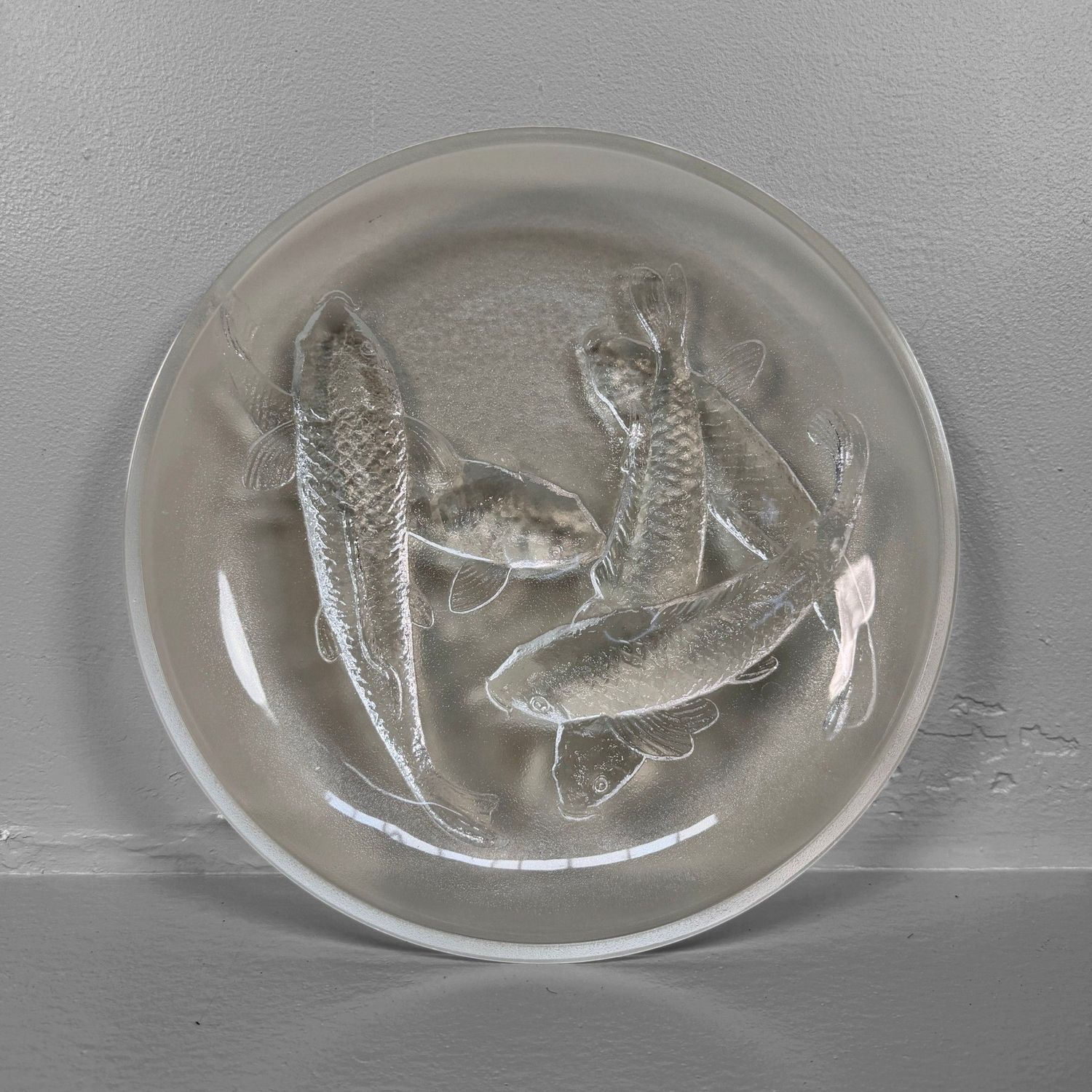 Glass Koi Bowl by Ace Glass Tokyo, circa 1970, Japan