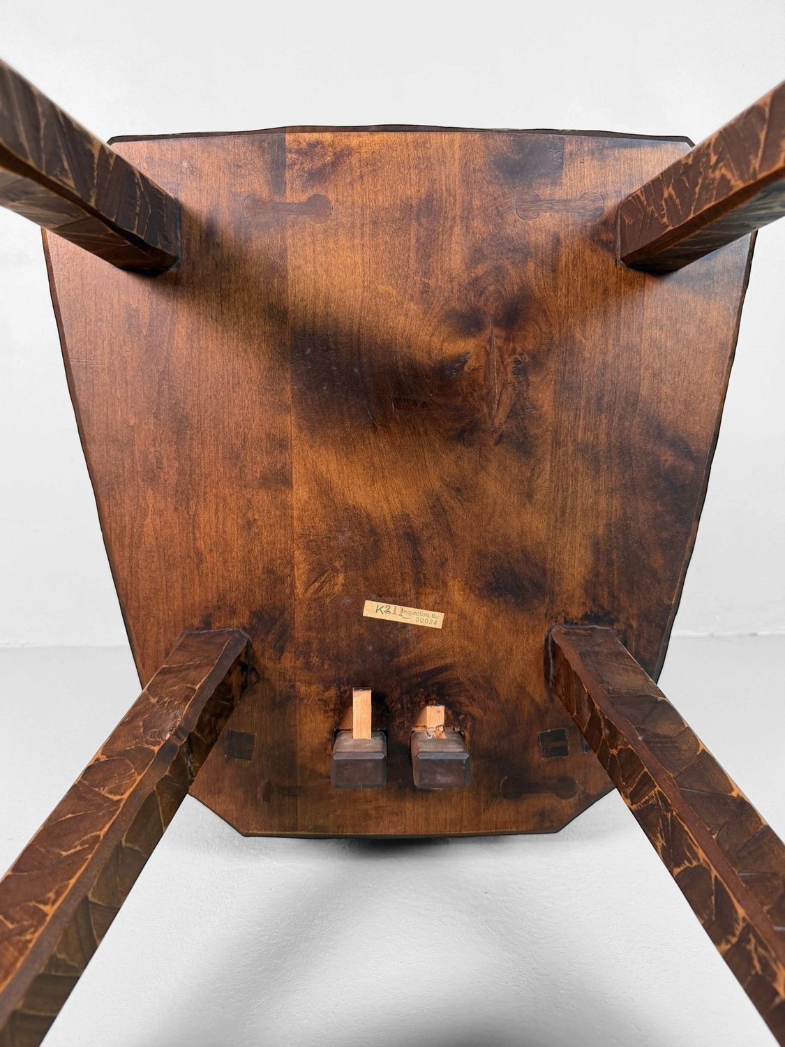 Japanese Wooden Chair with Kamakura-bori Carving, circa 1950 Japanese Wooden Chair with Kamakura-bori Carving, circa 1950