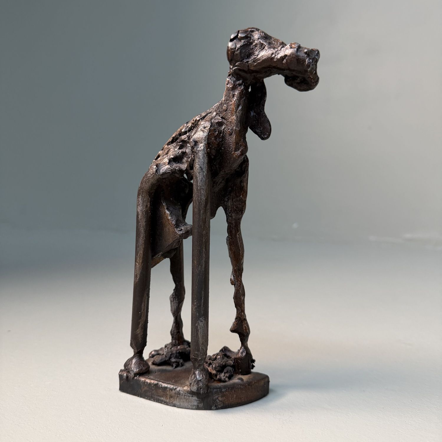 Metal Dog Sculpture, Robert H. Crutchley – Late 20th Century