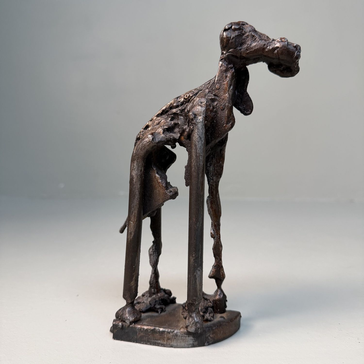 Metal Dog Sculpture, Robert H. Crutchley – Late 20th Century