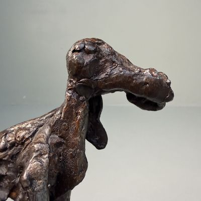 Metal Dog Sculpture, Robert H. Crutchley – Late 20th Century