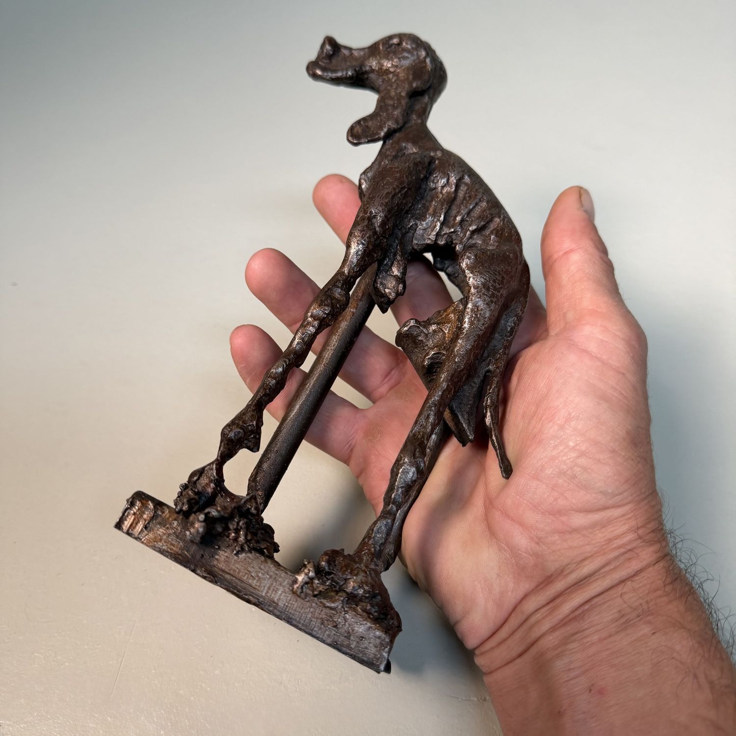 Metal Dog Sculpture, Robert H. Crutchley – Late 20th Century