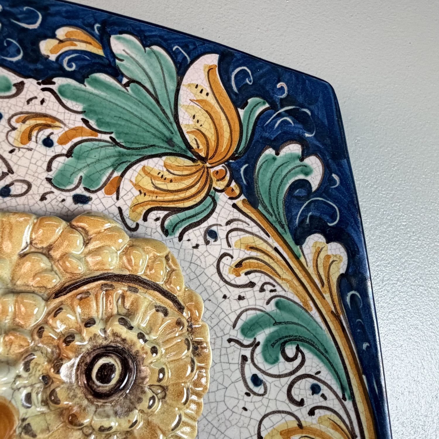 Rare Sicilian Ceramic Wall Plaque with Owl – 1950s-1960s, Italy