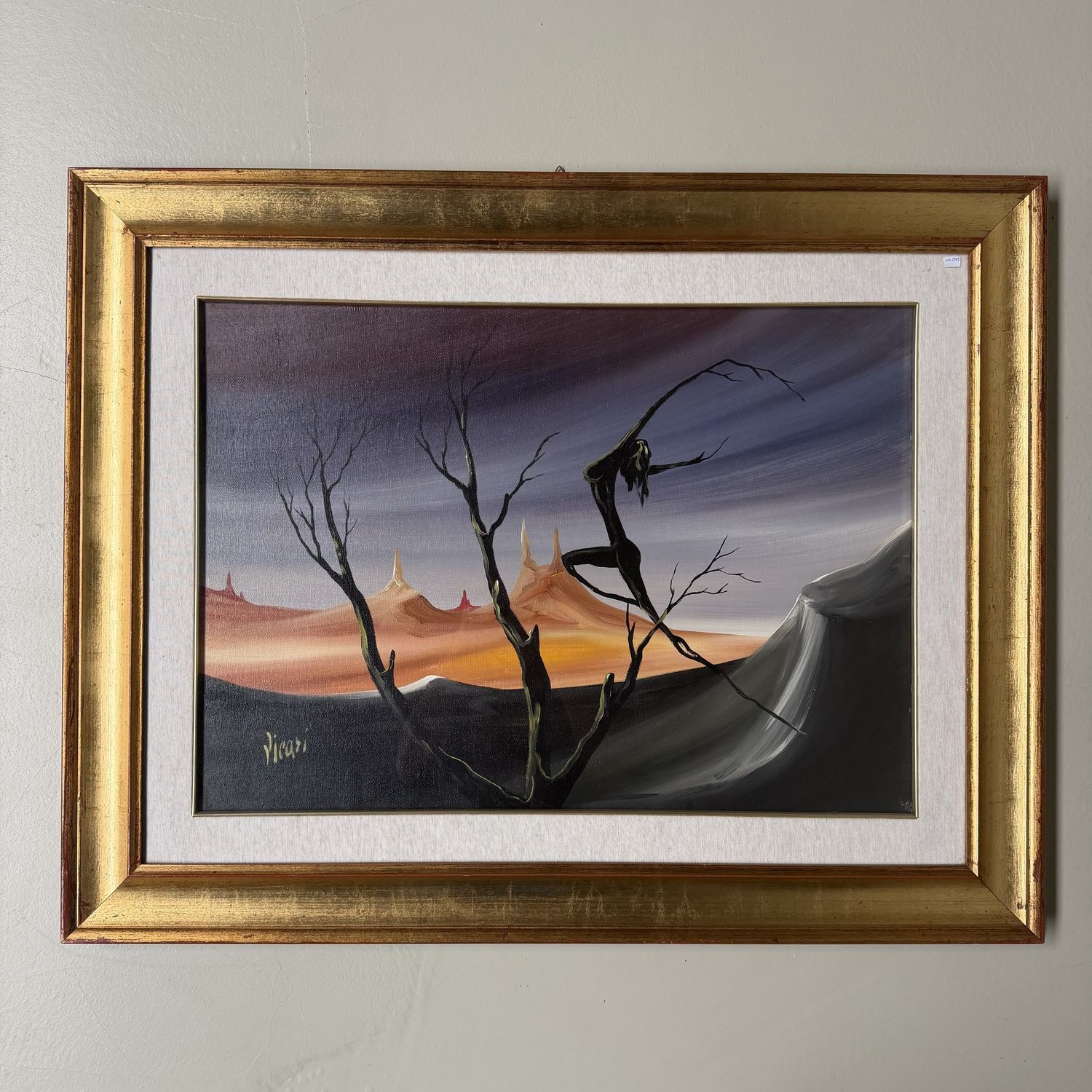 Giorgio Vicari Oil Painting – Evasione Surreale, 1979, Italy