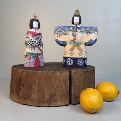 Tachibina Hina-paar van Papier-maché – 1959, Japan