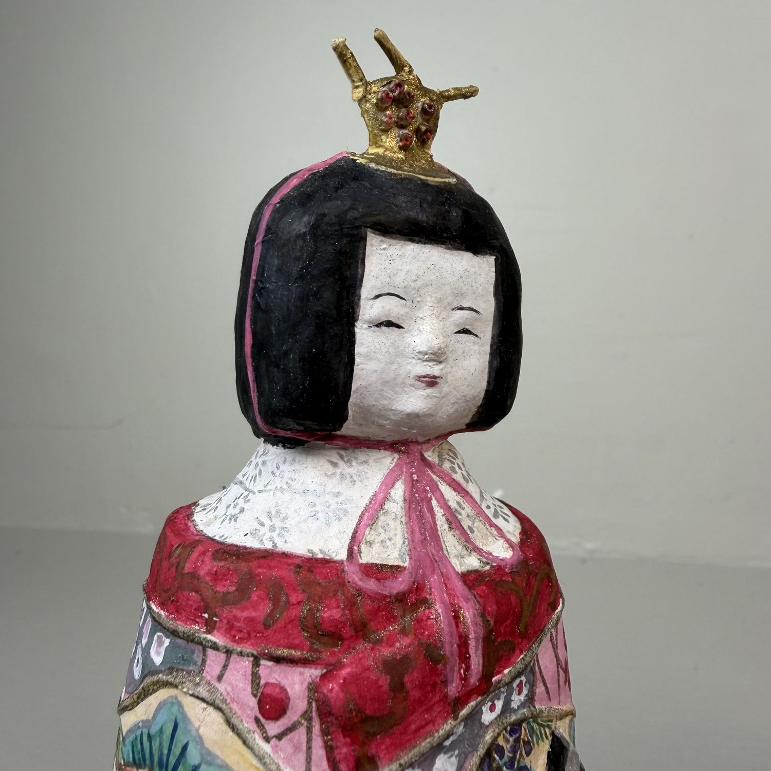 Japanese Tachibina Hina Doll Pair in Papier-mâché – 1959, Japan