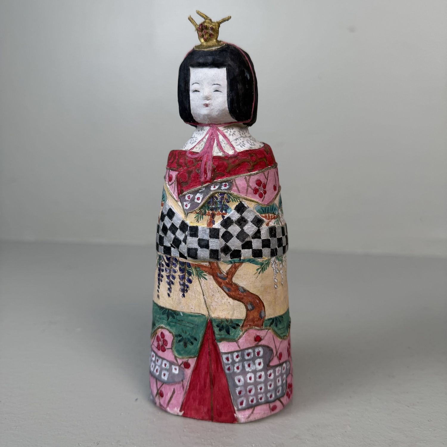 Japanese Tachibina Hina Doll Pair in Papier-mâché – 1959, Japan