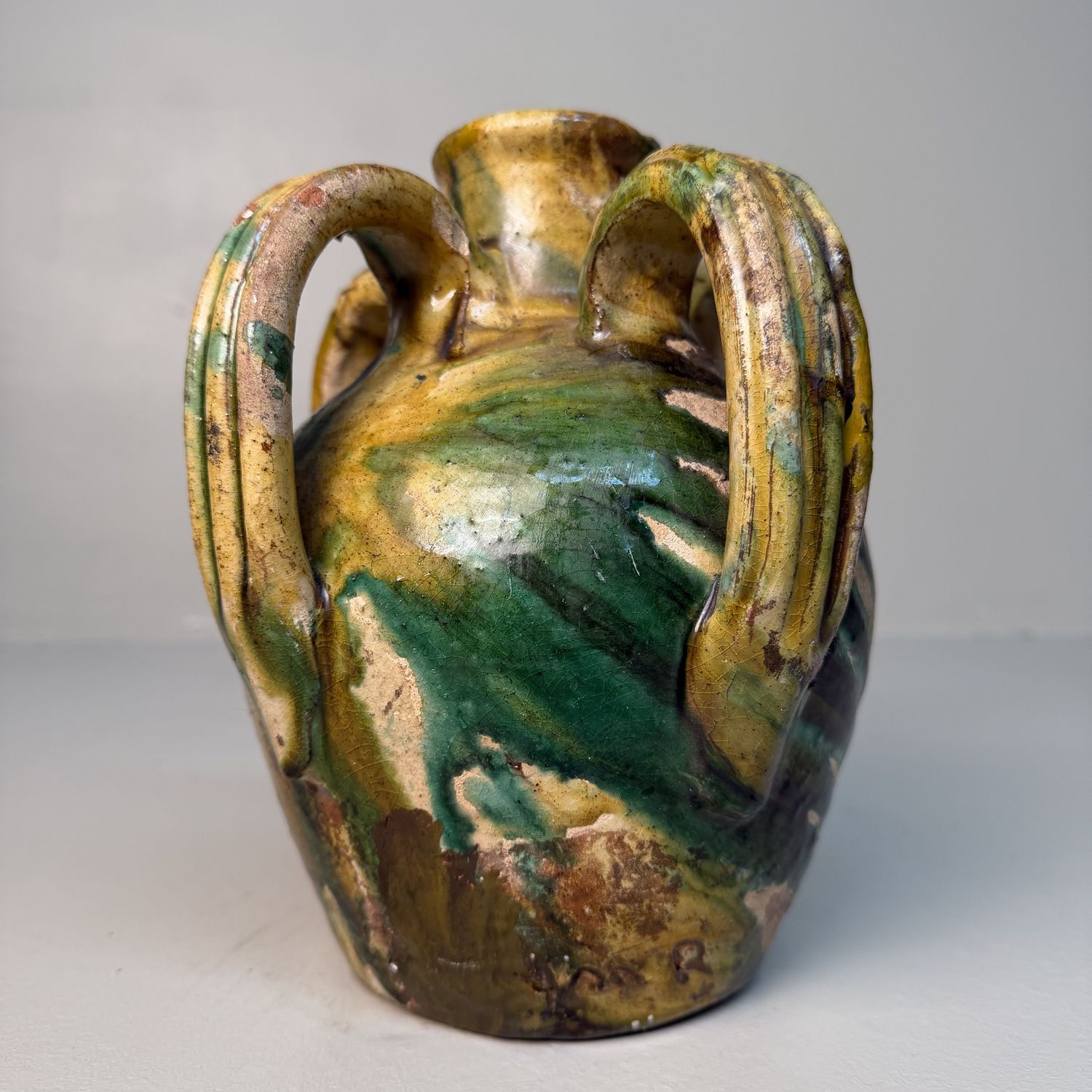Four-Handled Ceramic Jug Vase by Rocco Condurso, Seminara, Calabria, Italy