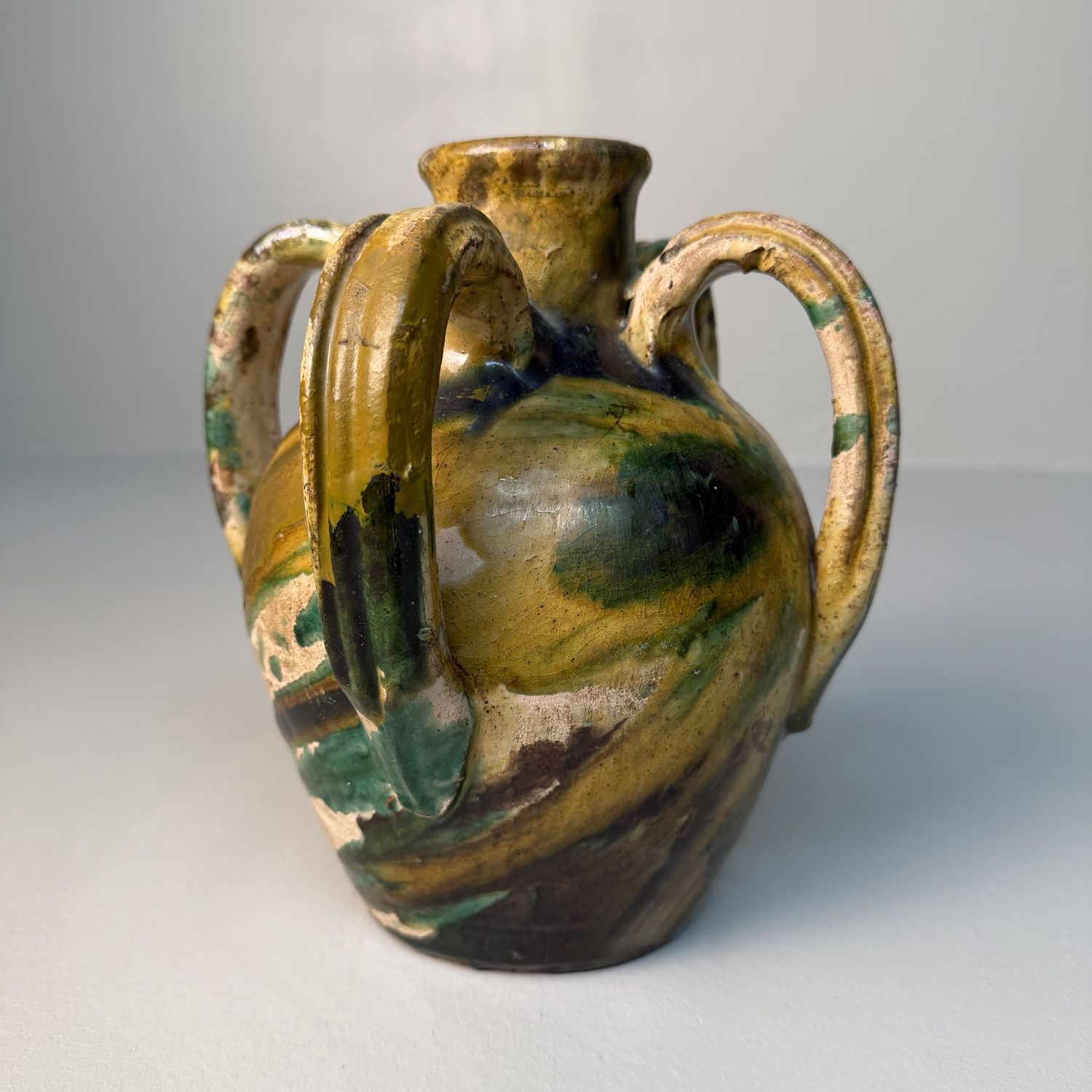Four-Handled Ceramic Jug Vase by Rocco Condurso, Seminara, Calabria, Italy