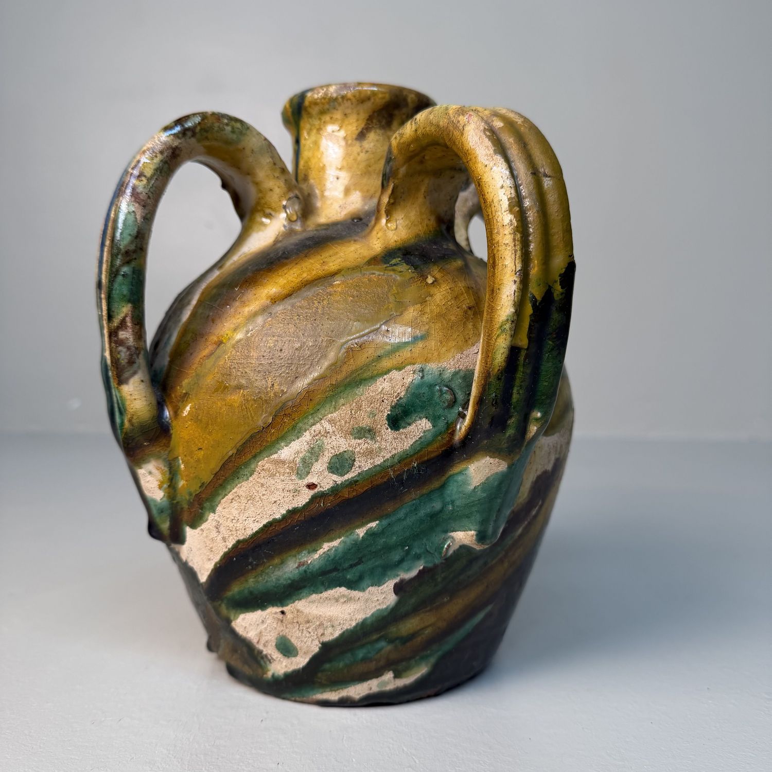 Four-Handled Ceramic Jug Vase by Rocco Condurso, Seminara, Calabria, Italy