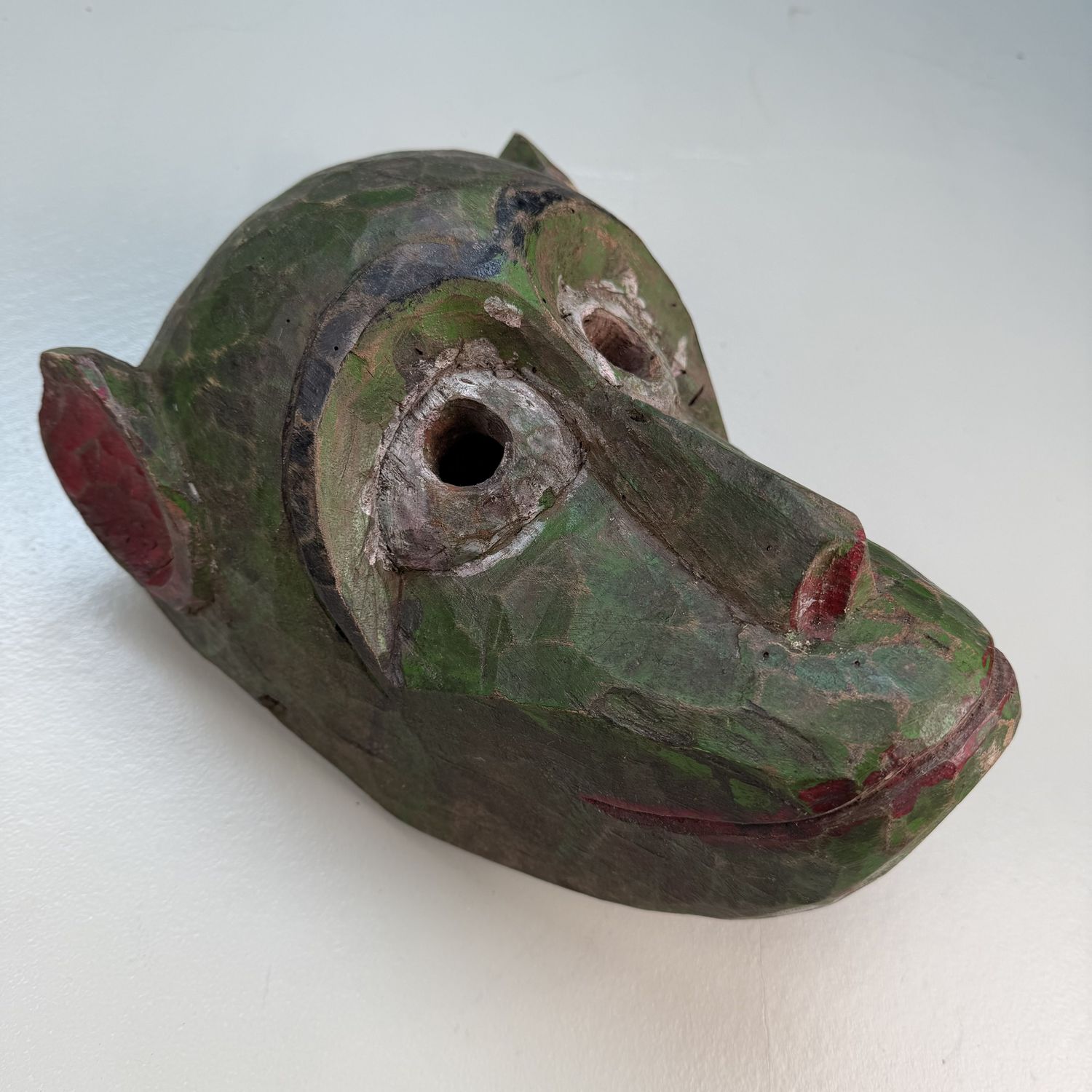 Set of Three Hand-Carved Hanuman Monkey Masks – 1950s–1960s, Nepal
