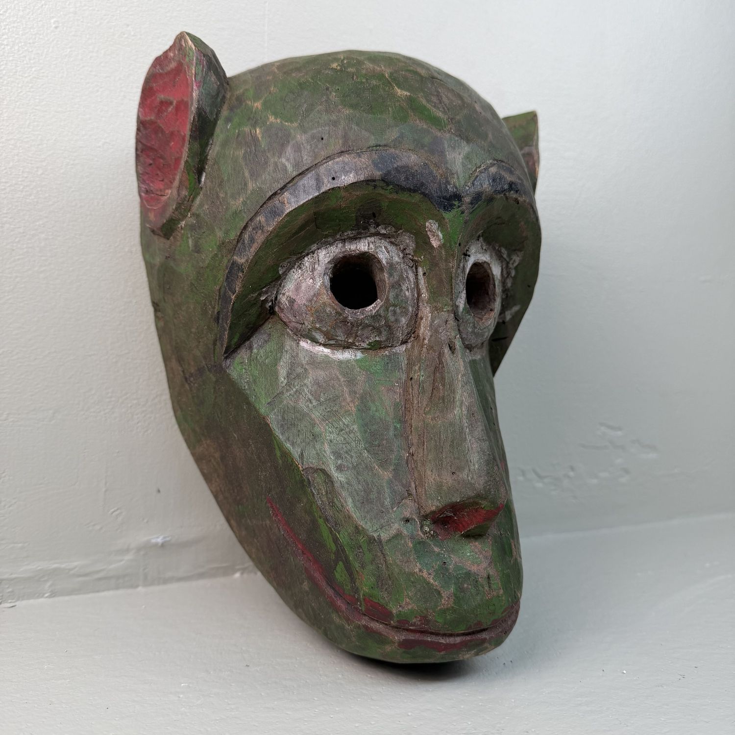 Set of Three Hand-Carved Hanuman Monkey Masks – 1950s–1960s, Nepal