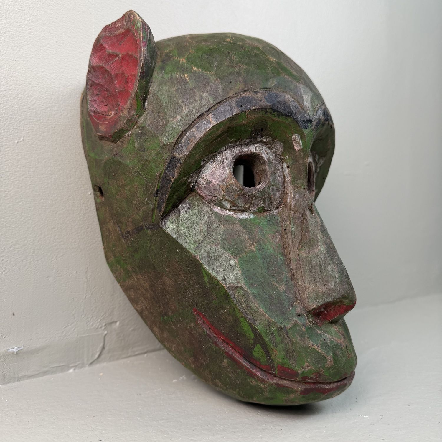 Set of Three Hand-Carved Hanuman Monkey Masks – 1950s–1960s, Nepal