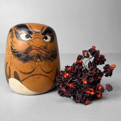 Wooden Daruma by Kazuo Takamizawa, 1970s, Japan