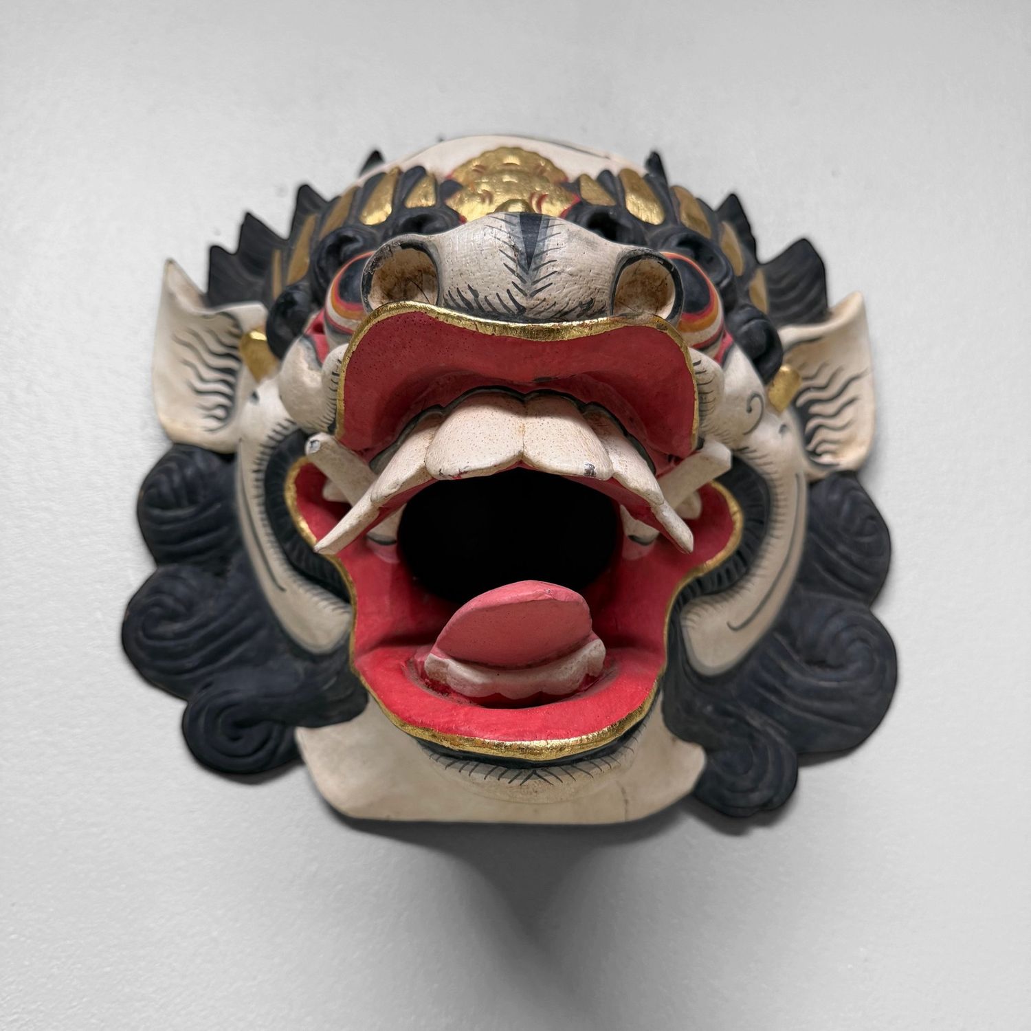 Wooden Barong Mask, Wall Decoration, 1980s, Indonesia Wooden Barong Mask, Wall Decoration, 1980s, Indonesia
