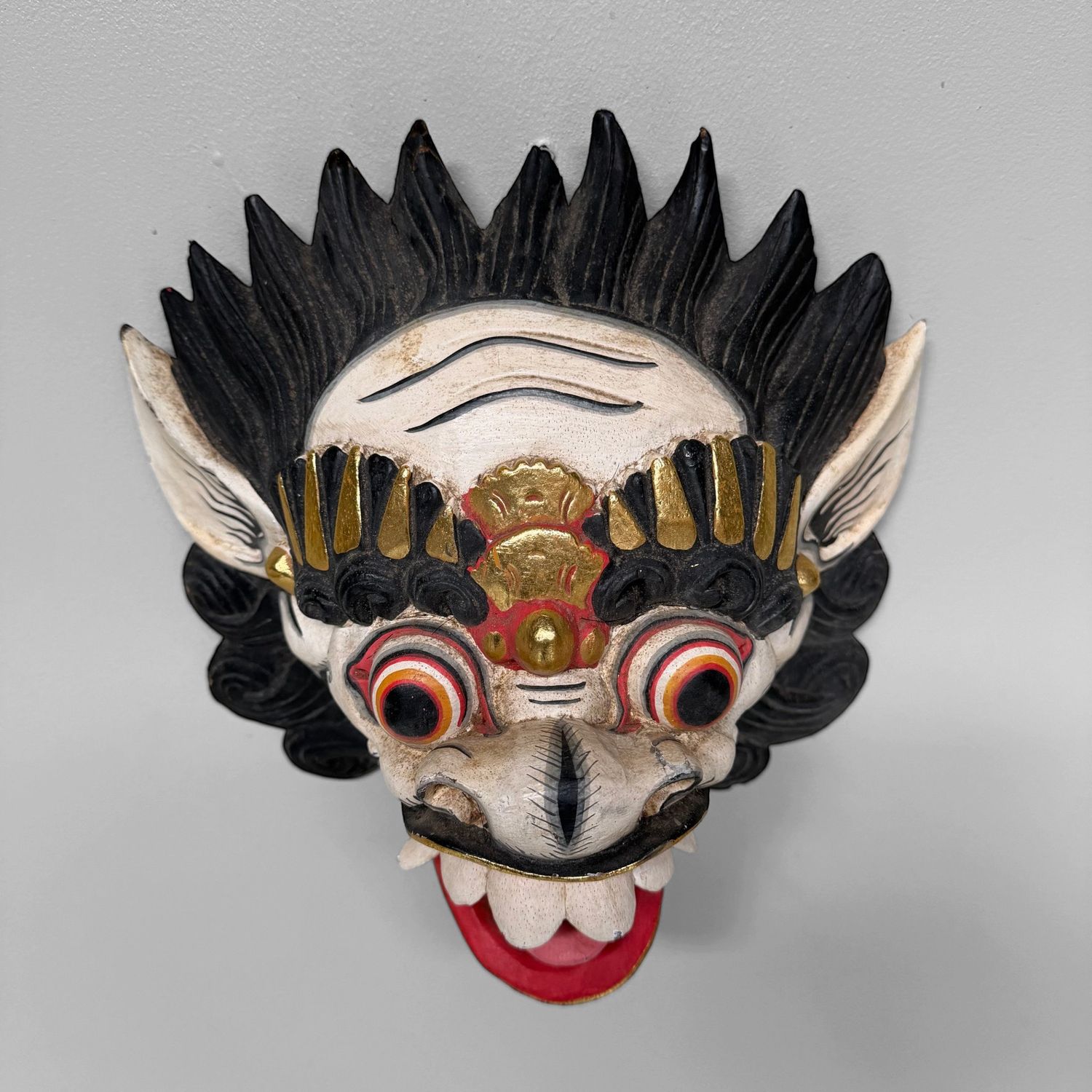 Wooden Barong Mask, Wall Decoration, 1980s, Indonesia Wooden Barong Mask, Wall Decoration, 1980s, Indonesia