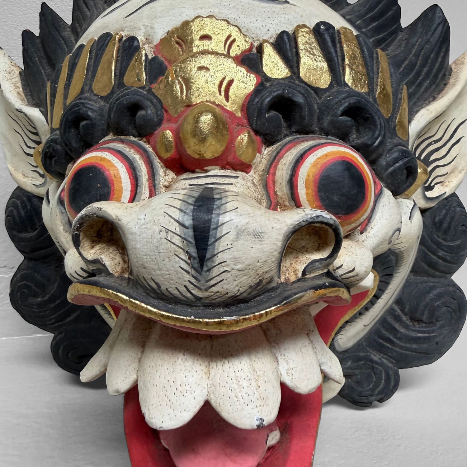 Wooden Barong Mask, Wall Decoration, 1980s, Indonesia Wooden Barong Mask, Wall Decoration, 1980s, Indonesia