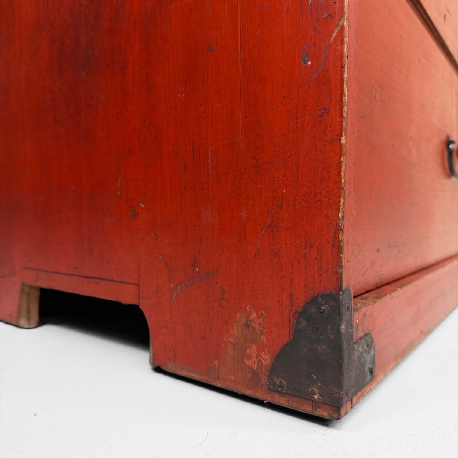 Red Chest of Drawers, Decorative Tansu, 1920s, Japan